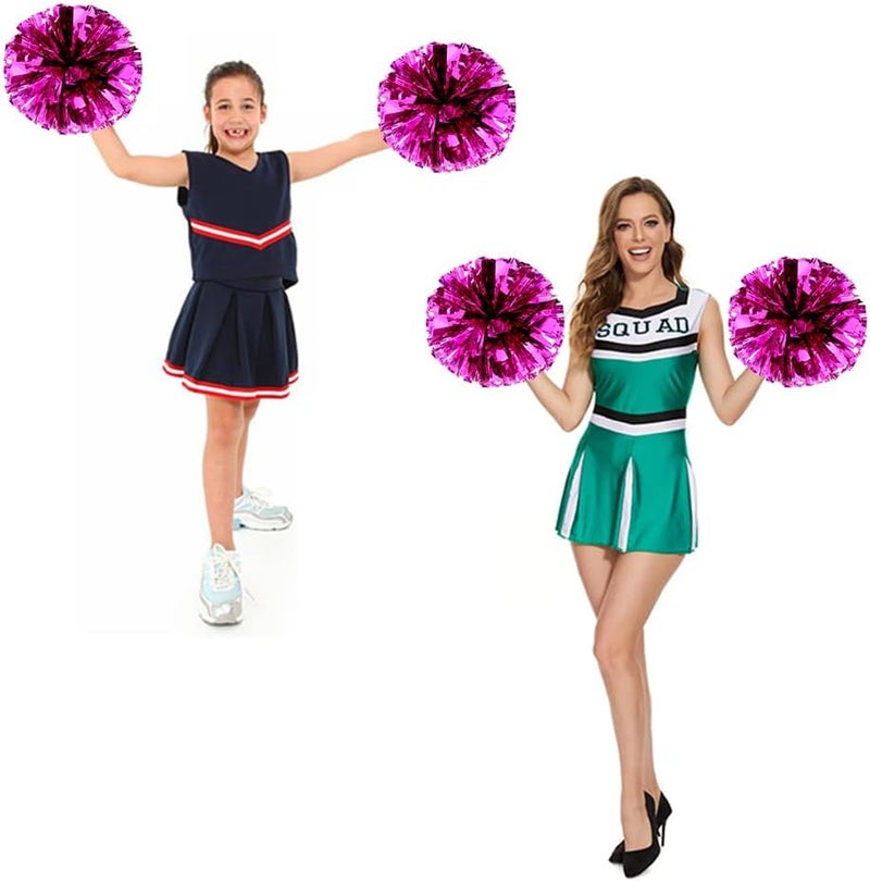 Hooshing 4PCS Cheer Pom Poms with Plastic Handle Cheerleading Pompoms for Kids Team Sports Party Cheering - Image 3